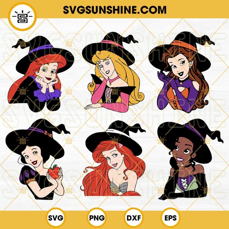 Disney Princess Halloween SVG Bundle, Witches Princess halloween SVG