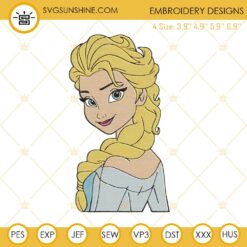 Elsa Frozen Machine Embroidery Design File, Disney Princess Embroidery Designs