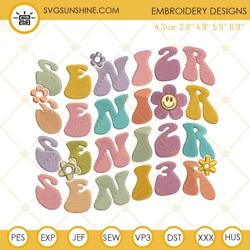 Floral Senior 2023 Machine Embroidery Designs File