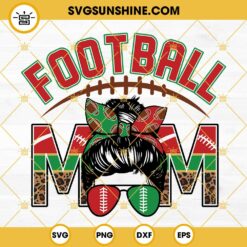 Football Mom SVG, Red And Green Leopard Print Football Mom SVG PNG DXF EPS Cricut