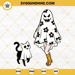 Ghost Girl SVG, Ghost Cat SVG, Cat Mom Halloween SVG, Hot Ghoul SVG