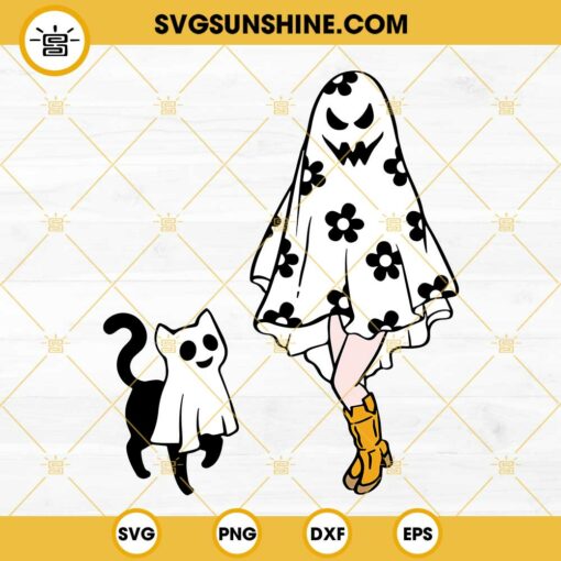 Ghost Girl SVG, Ghost Cat SVG, Cat Mom Halloween SVG, Hot Ghoul SVG