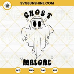 Ghost Malone Halloween SVG, Funny Ghost Post Malone Music Halloween SVG PNG DXF EPS Cut Files