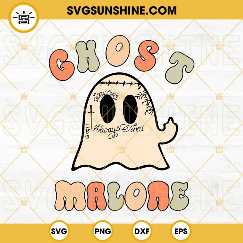 Ghost Malone SVG PNG DXF EPS Cut Files For Cricut Silhouette