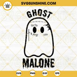 Ghost Malone SVG, Funny Post Malone Halloween SVG, Spooky Season Cute Ghost SVG