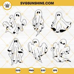 Ghost SVG Bundle, Halloween Ghost SVG PNG DXF EPS Cut Files For Cricut Silhouette