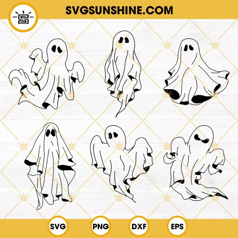 Western Ghost SVG Bundle, Boo Haw SVG, Daisy Girl Ghost SVG, Country