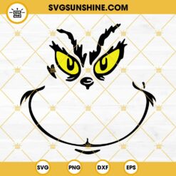 Grinch Face SVG, Grinch Clipart Cricut, Grinch Face Digital Vector SVG PNG DXF EPS Files