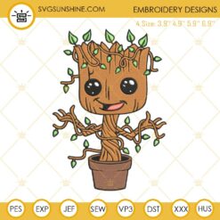 Groot Embroidery Design File, Baby Groot Guardians Of The Galaxy Embroidery Designs
