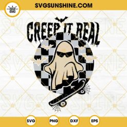 Halloween Creep It Real Ghost Skateboard SVG PNG DXF EPS Cut Files For Cricut Silhouette