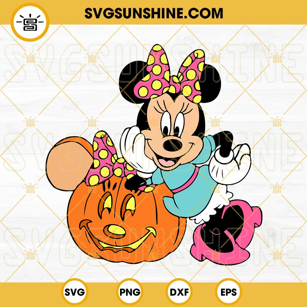 Sweatshirt Halloween Minnie Mouse Citrouille - Produit Officiel Disney - Col Tissé, Coupe Classique
