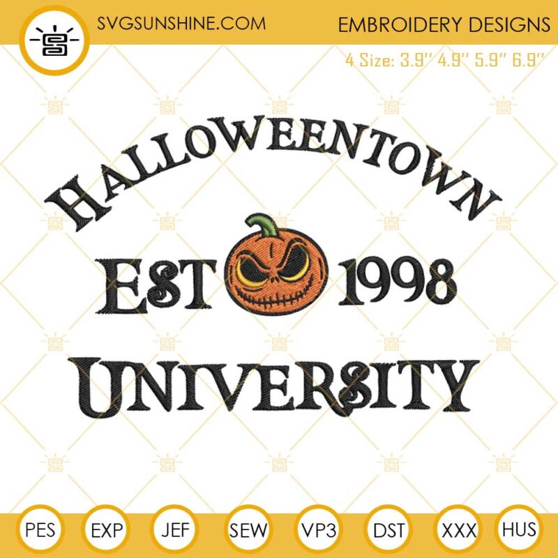 Halloweentown University Est 1998 Embroidery Designs File