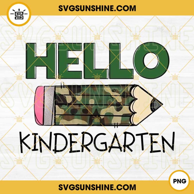 Hello Kindergarten Pencil PNG Design
