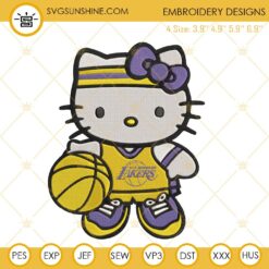 Hello Kitty LA Lakers Embroidery Designs, Los Angeles Lakers Embroidery Design File