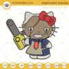 Hello Kitty Leatherface Embroidery Designs, Hello Kitty Horror Halloween Embroidery Pattern