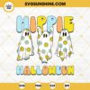 Hippie Halloween SVG, Ghost Smiley Face And Daisy SVG, Groovy Halloween SVG