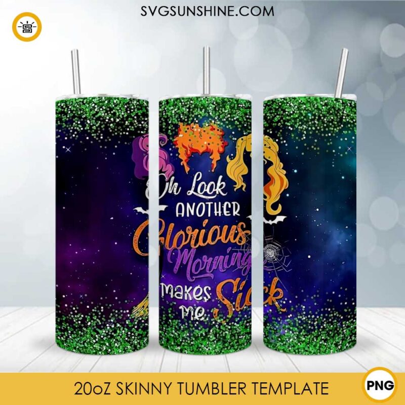 Hocus Pocus Witches 20oz Skinny Tumbler Template PNG, Hocus Pocus Tumbler Design PNG