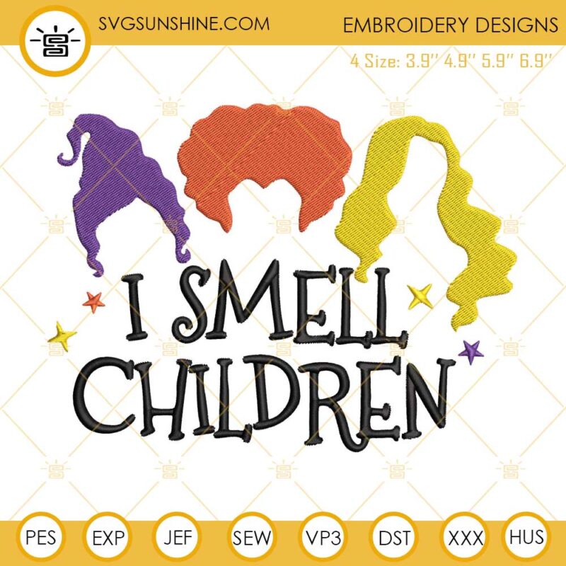 Hocus Pocus I Smell Children Machine Embroidery Designs