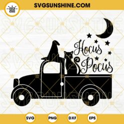 Hocus Pocus Truck With Black Cat SVG, Sanderson Sisters SVG, Halloween Truck SVG Cricut Silhouette