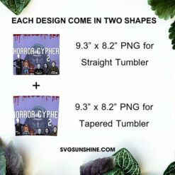 Horror Cypher 20oz Skinny Tumbler Template PNG, Chucky, Pinhead Halloween Tumbler Design PNG File Digital Download