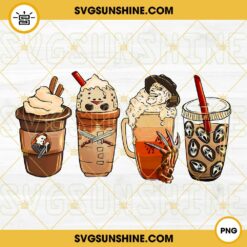 Horror Movie Coffee Latte PNG, Horror Fall Halloween Coffee PNG, Horror Movie Halloween Coffee Drink PNG