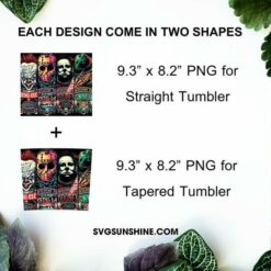 Horror Movie Skinny Tumbler Design PNG File Digital Download, Tumbler Design PNG File