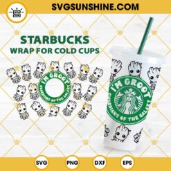 I Am Groot Starbucks Cup SVG, Groot Full Wrap Starbucks Cold Cup SVG PNG DXF EPS
