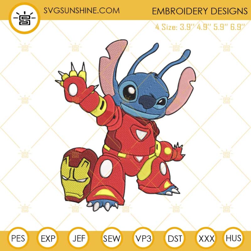 IRONMAN STITCH Embroidery Designs, Stitch Iron Man Embroidery Design File