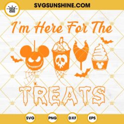 I'm Here For The Treats SVG, Disney Halloween Snacks SVG, Mickey Mouse Jack Skellington SVG