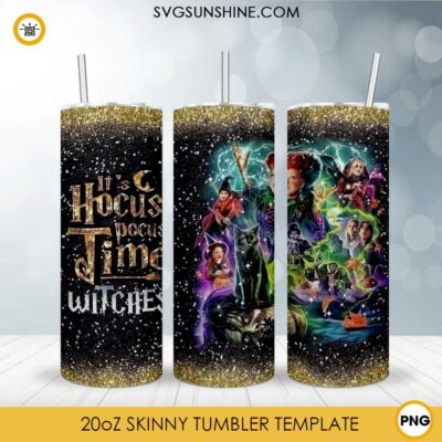 Hocus Pocus Witches 20oz Skinny Tumbler Template PNG, Hocus Pocus ...