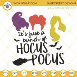 Hocus Pocus Embroidery Designs, Sanderson Sisters Embroidery Design File