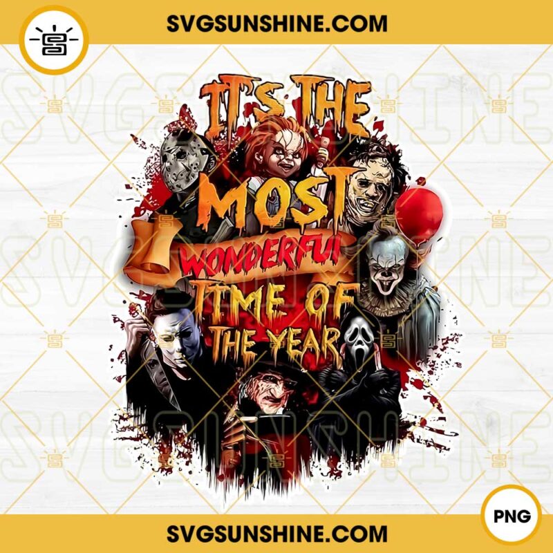 It's The Most Wonderful Time Of The Year Halloween PNG, Horror Characters PNG, Horror Movie Killers Halloween PNG