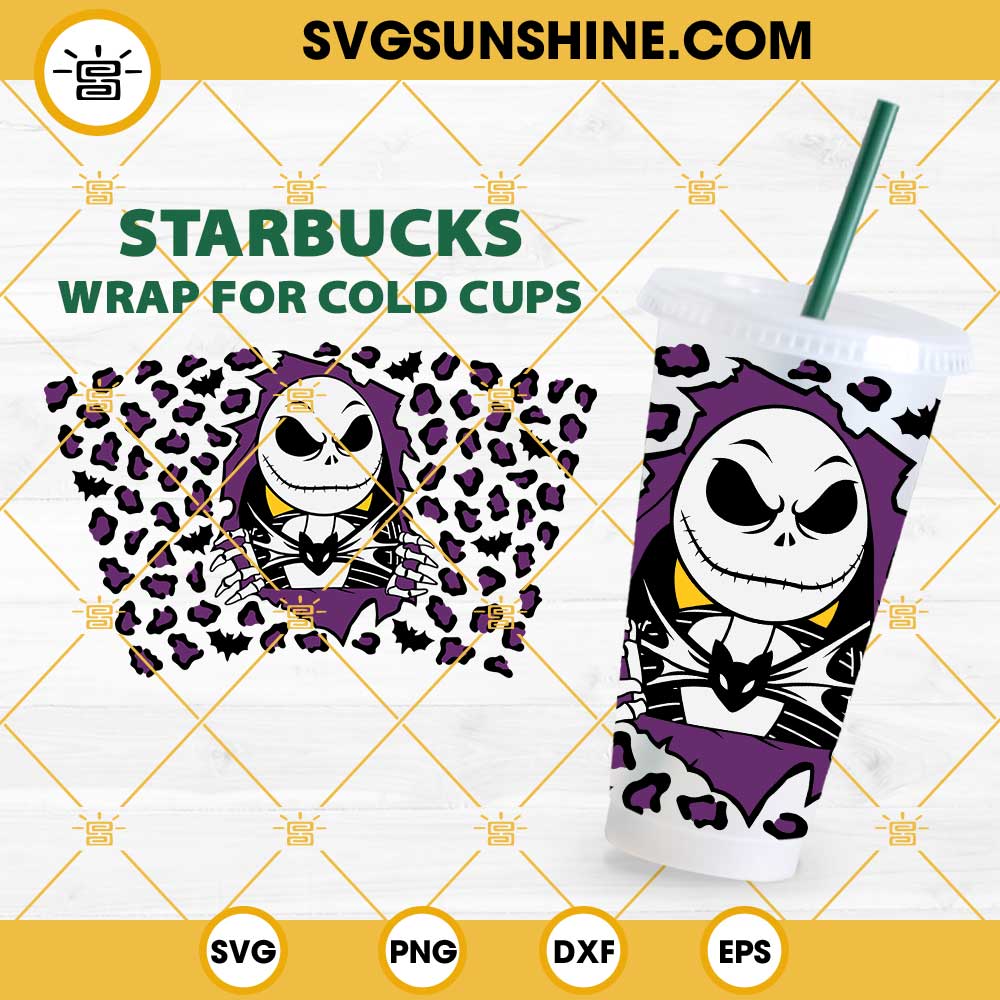 Full Wrap Jack Skellington Starbucks Cold Cup SVG, Jack Skellington SVG, Starbucks  Wrap SVG