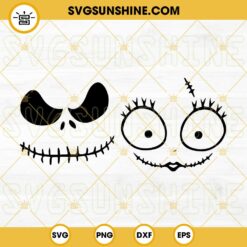 Jack Skellington And Sally Face SVG, A Nightmare Before Christmas SVG PNG DXF EPS Cutting Files