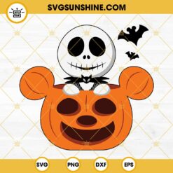 Jack Skellington SVG Files For Cricut, King Pumpkin SVG, Jack Skellington Mickey Pumpkin Halloween SVG