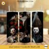 Jason Voorhees And Michael Myers 20oz Skinny Tumbler Template PNG, Halloween Art Skinny Tumbler Design PNG File Digital Download