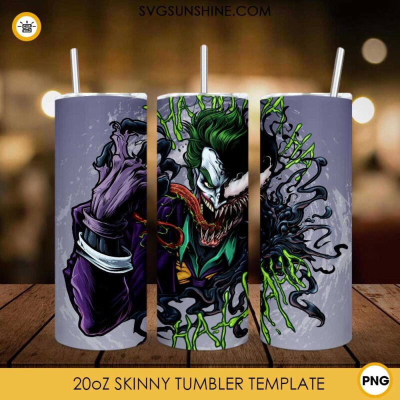 Joker 20oz Skinny Tumbler Template PNG, Joker Batman DC Comics Skinny Tumbler Design PNG File Digital Download
