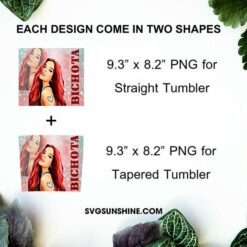 Karol G Red Hair Tumbler Design, Karol G Bichota 20oz Skinny Tumbler Design PNG File