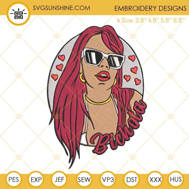 Karol G bichota Red Hair Machine Embroidery Designs File