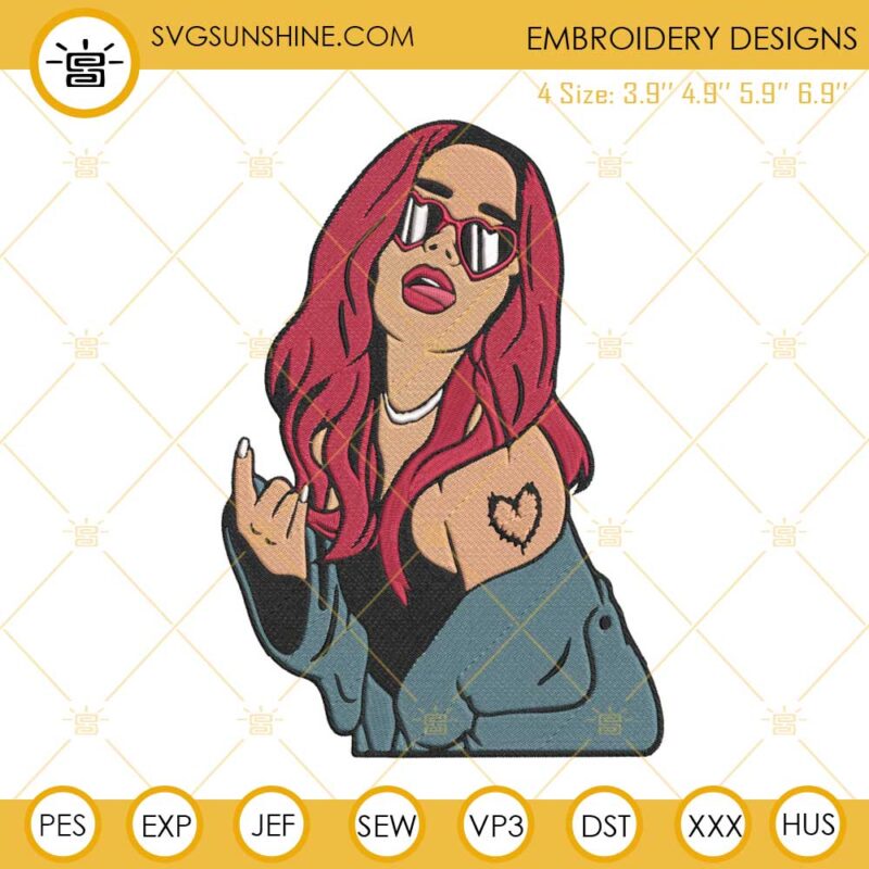 Karol G Red Hair Embroidery Design File