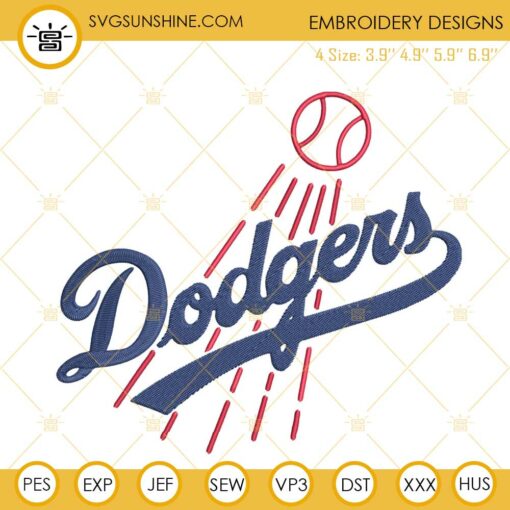 LA Dodgers Machine Embroidery Designs File