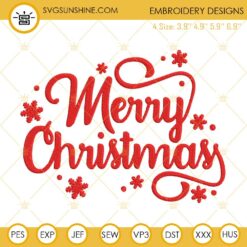 Merry Christmas Machine Embroidery Design File