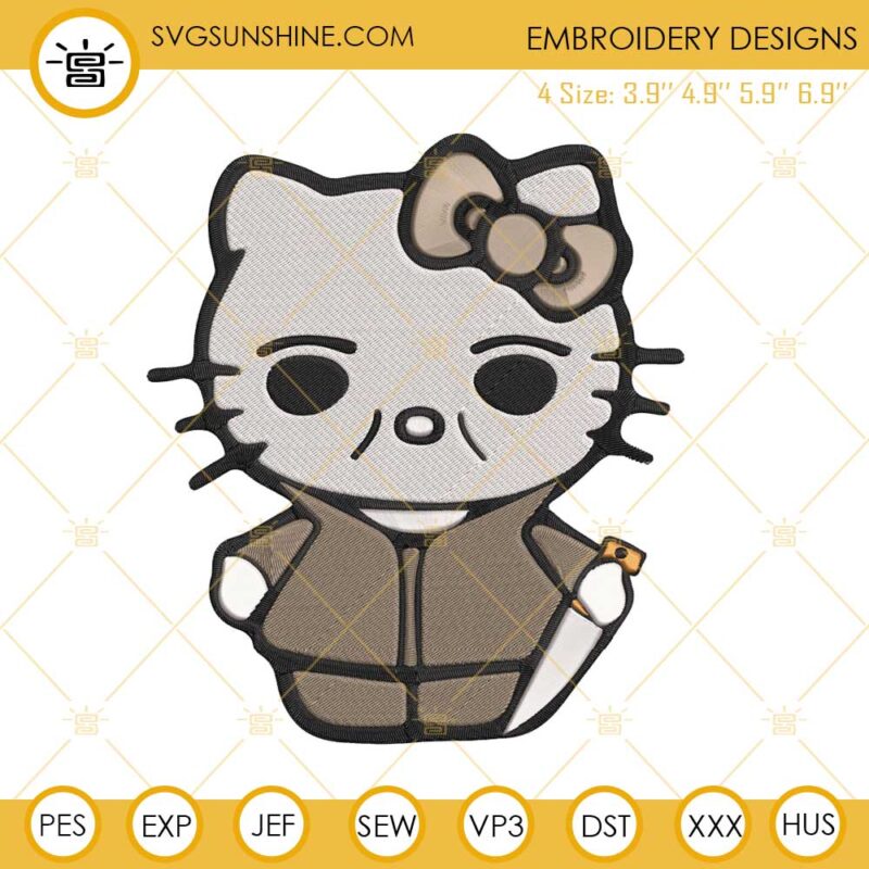 Michael Myers Hello Kitty Halloween Machine Embroidery Design File
