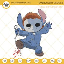 Michael Myers Stitch Embroidery Designs, Halloween Embroidery Design File