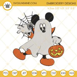 Mickey Pumpkin Halloween Boo Embroidery Design File