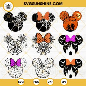 Mickey Minnie Head Halloween SVG, Mickey Halloween Face SVG, Minnie ...