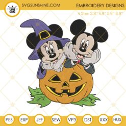 Mickey Minnie Pumpkin Halloween Embroidery Designs File