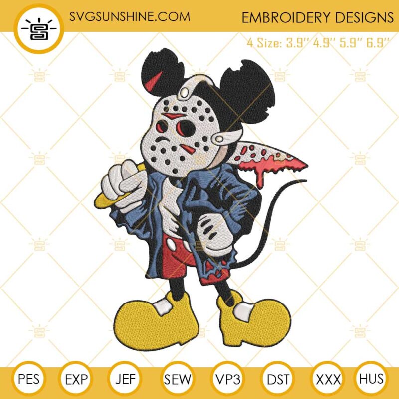Mickey Mouse Jason Voorhees Embroidery Design File