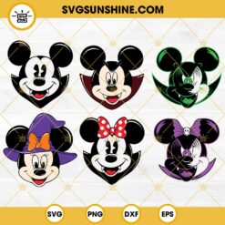 Mickey Minnie Halloween SVG Bundle, Mouse Head Halloween SVG, Mickey Halloween SVG, Minnie Halloween SVG