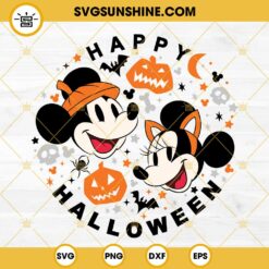 Mickey Minnie Mouse Heads Ghosts Halloween 2022 SVG, Disney Halloween SVG Cut Files For Cricut